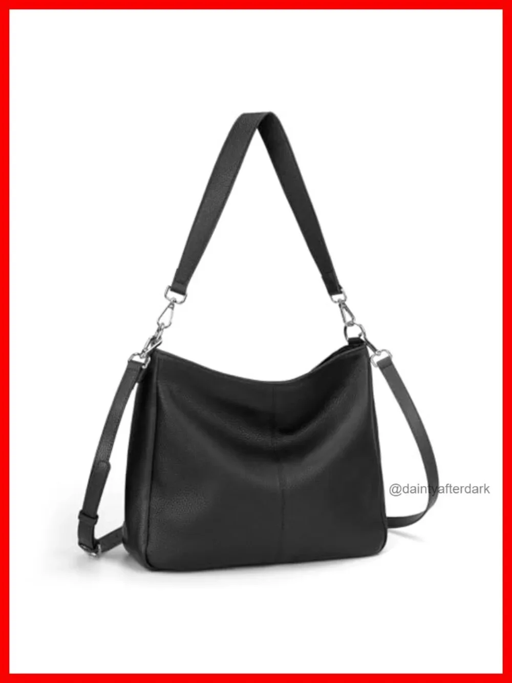 Genuine Leather Hobo Bag Crossbody Shoulder Purse with Detachable Straps